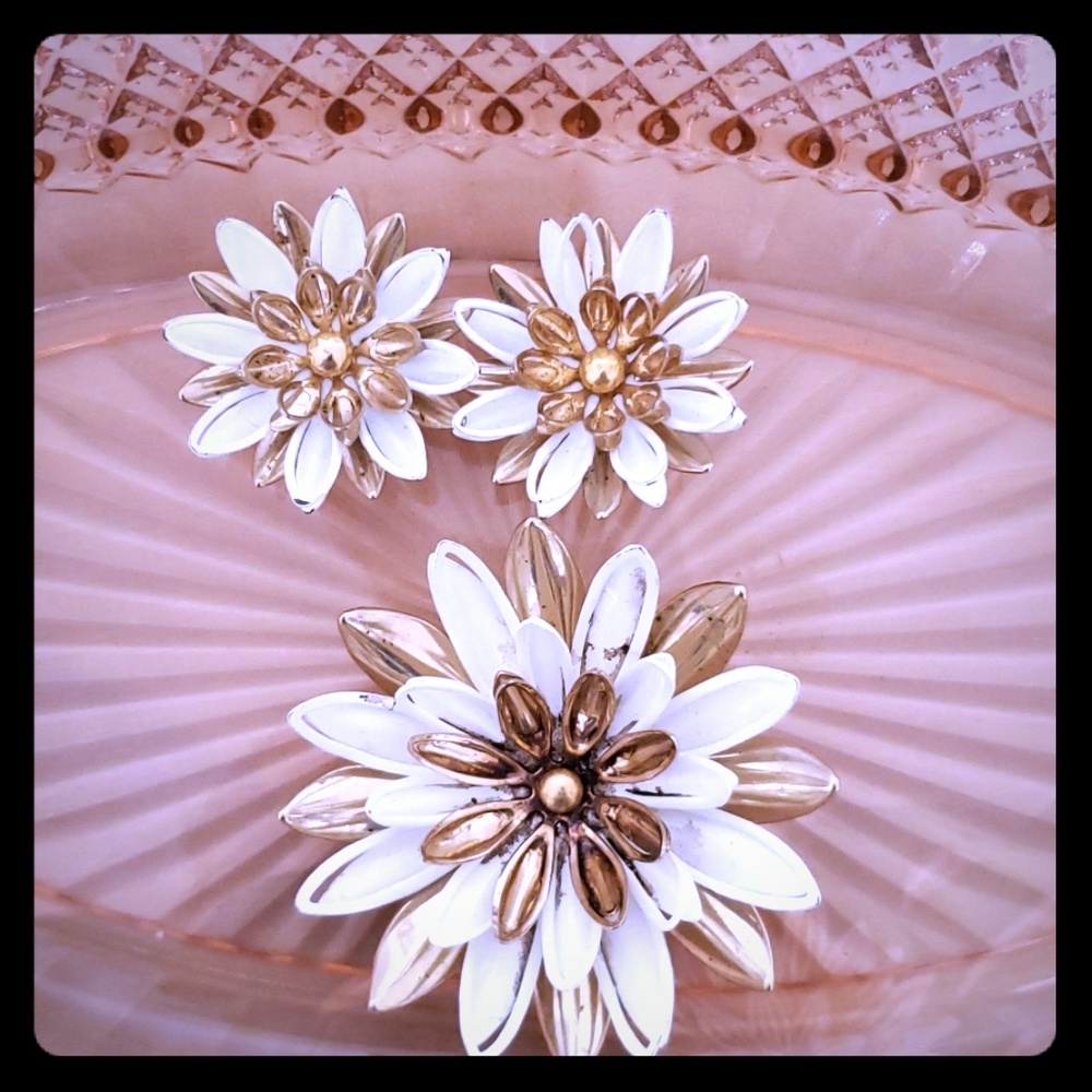 Sarah Coventry Pin & Clip Earring Set. Vintage